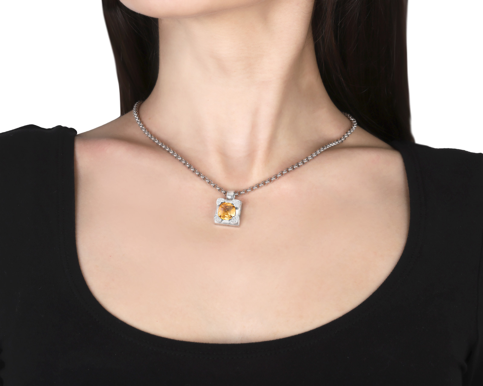 Оригинальный золотой кулон с цитрином 6.10ct Chopard Rainbow