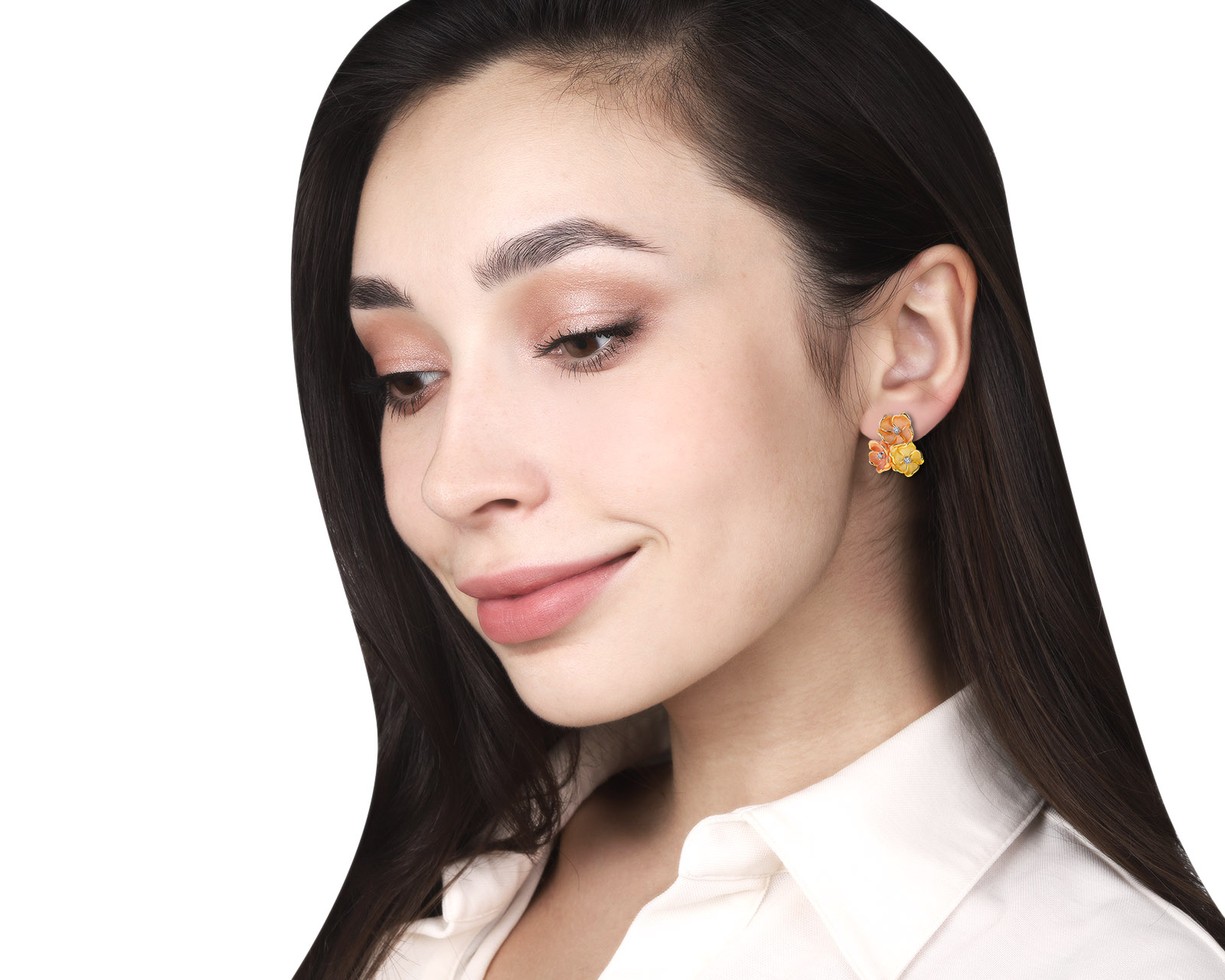 Оригинальные золотые серьги с бриллиантами 0.10ct Annamaria Cammilli