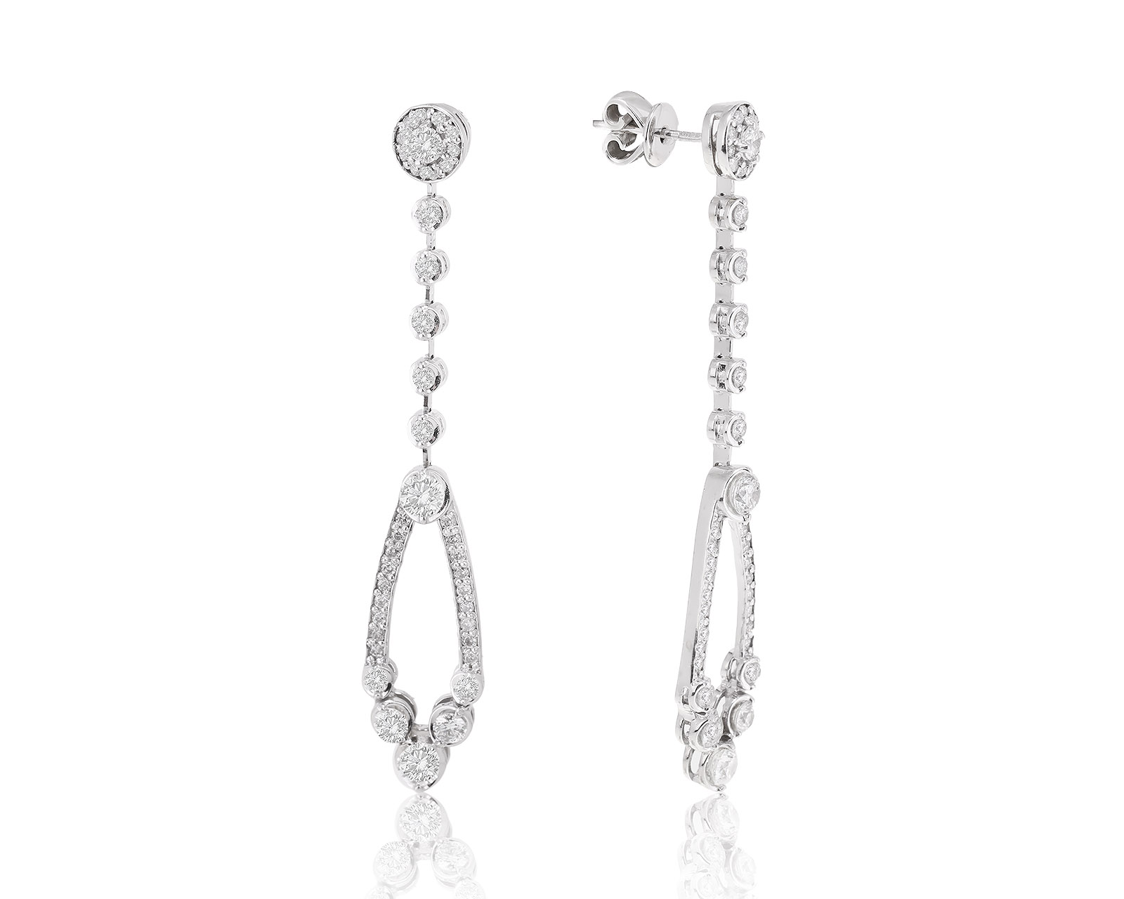 Изысканные золотые серьги с бриллиантами 2.02ct 260123/8