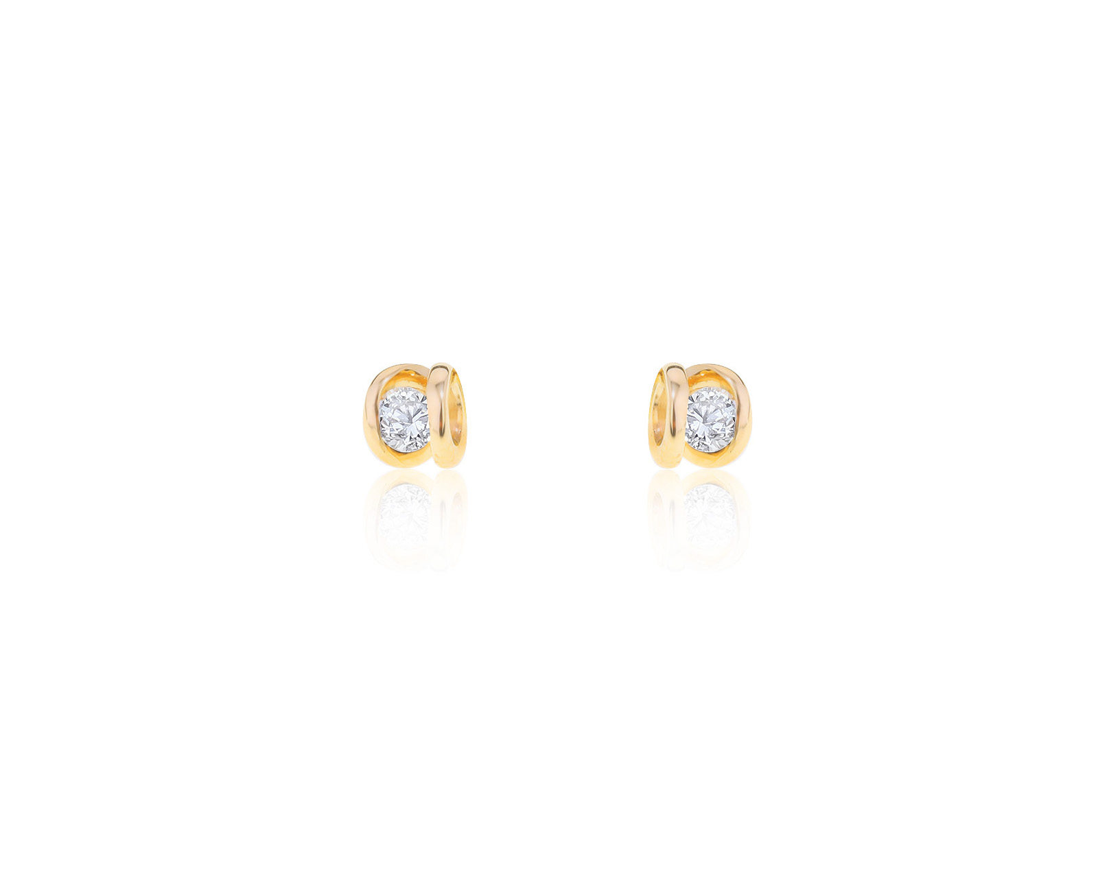 Изящные золотые серьги с бриллиантами 0.20ct