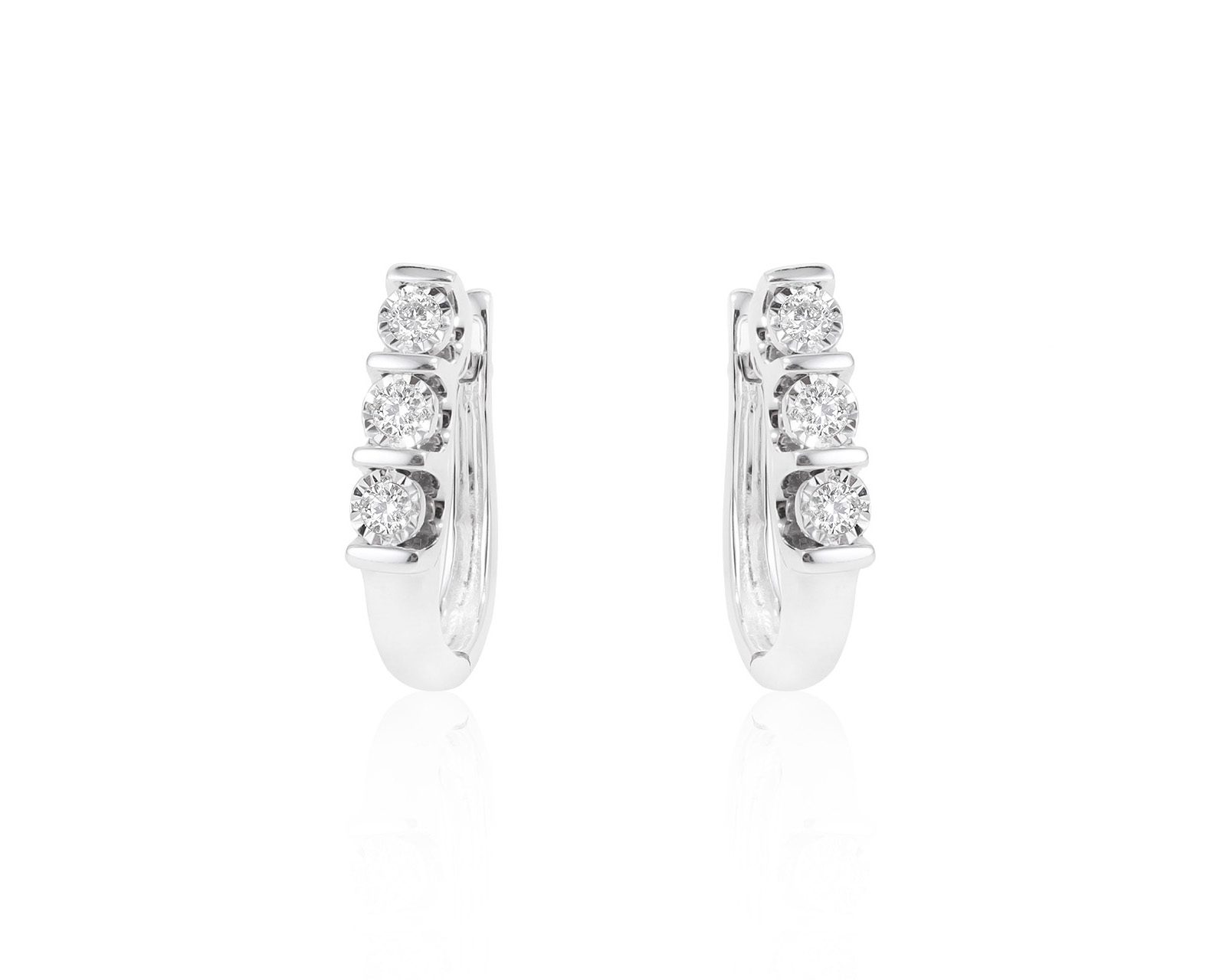 Элегантные золотые серьги с бриллиантами 0.18ct
