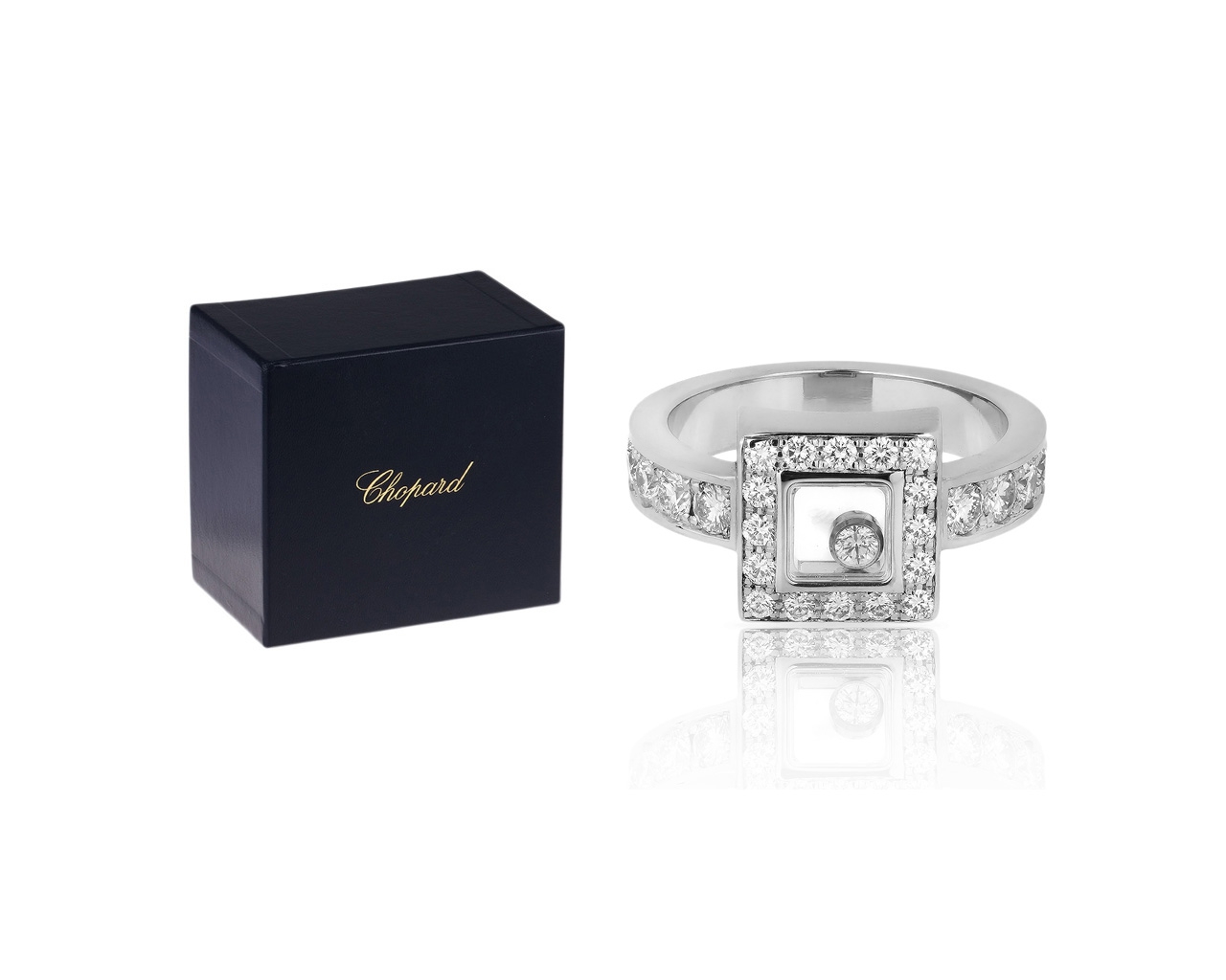 Модное золотое кольцо с бриллиантами 0.86ct Chopard