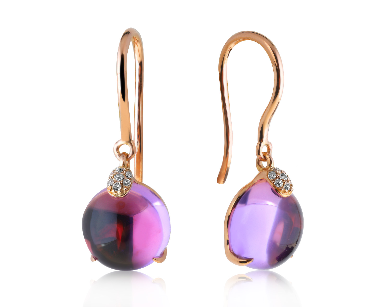 Оригинальные золотые серьги с аметистами 5.54ct Giancarlo 050721/8