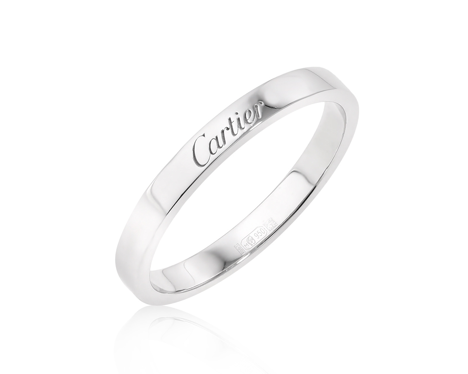 Оригинальное платиновое кольцо Cartier C de Cartier 170125/4