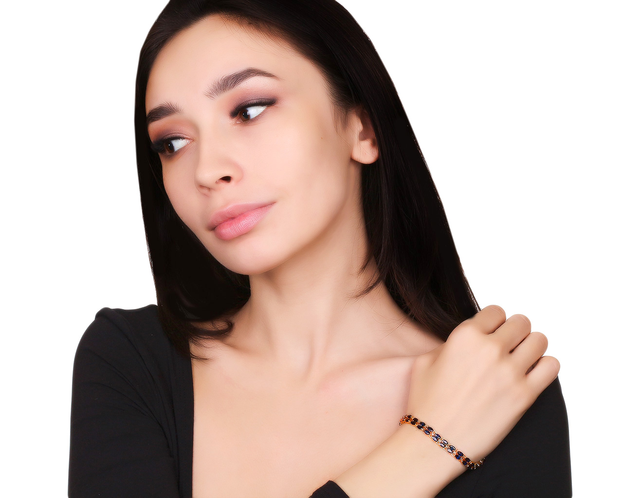 Безупречный золотой браслет с сапфирами 8.57ct