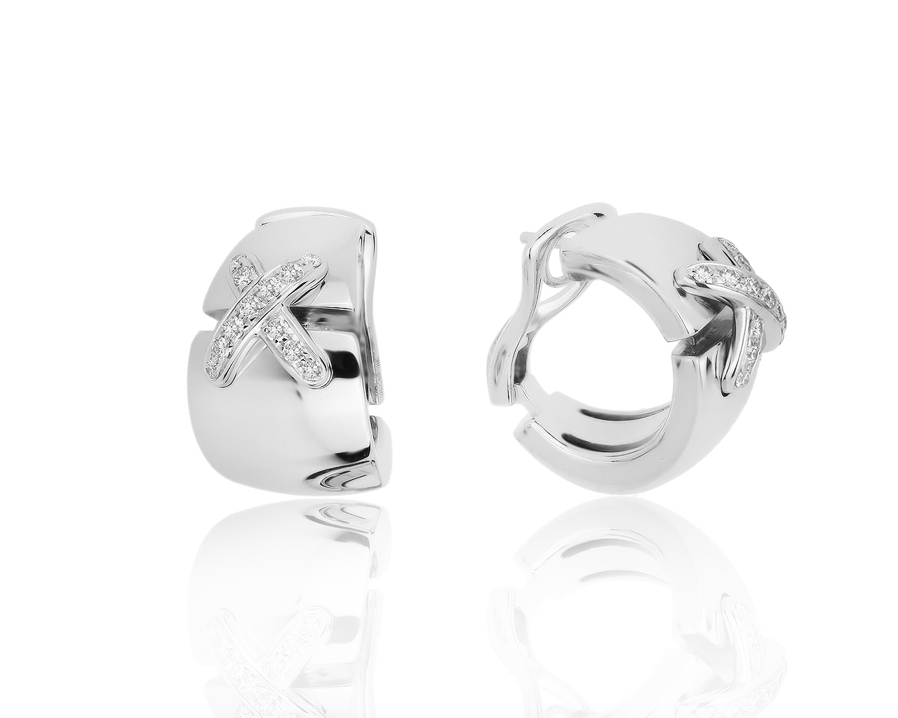 Оригинальные золотые серьги с бриллиантами 0.40ct Chaumet
