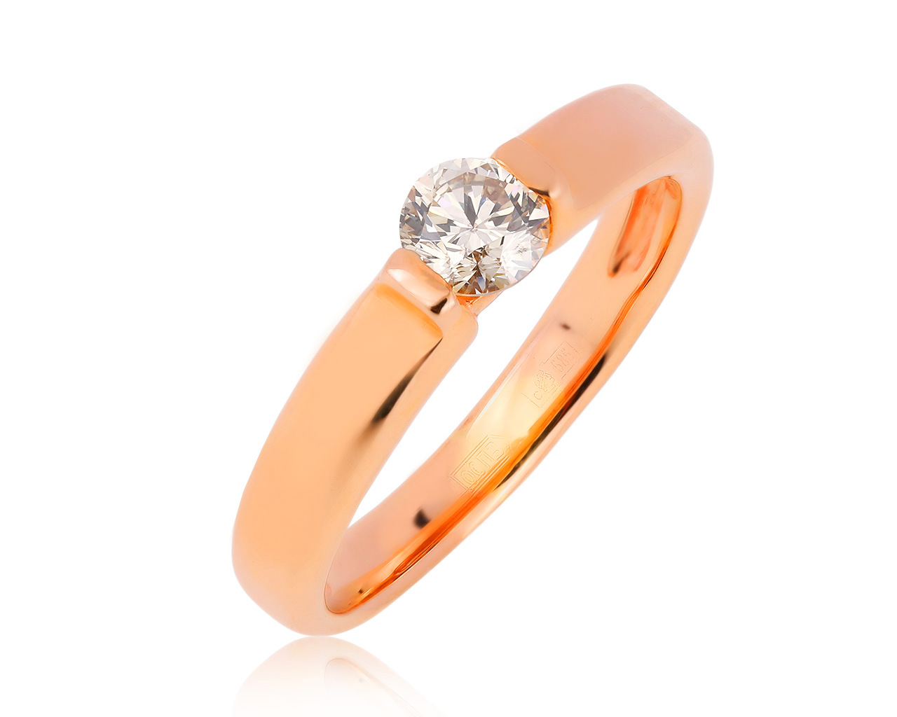 Изящное золотое кольцо с бриллиантом 0.25ct