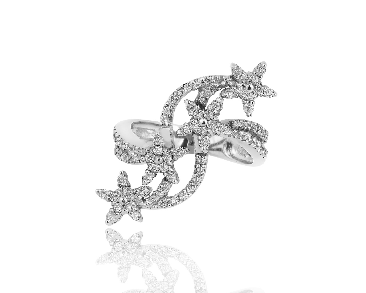 Праздничное золотое кольцо с бриллиантами 0.70ct 091116/2
