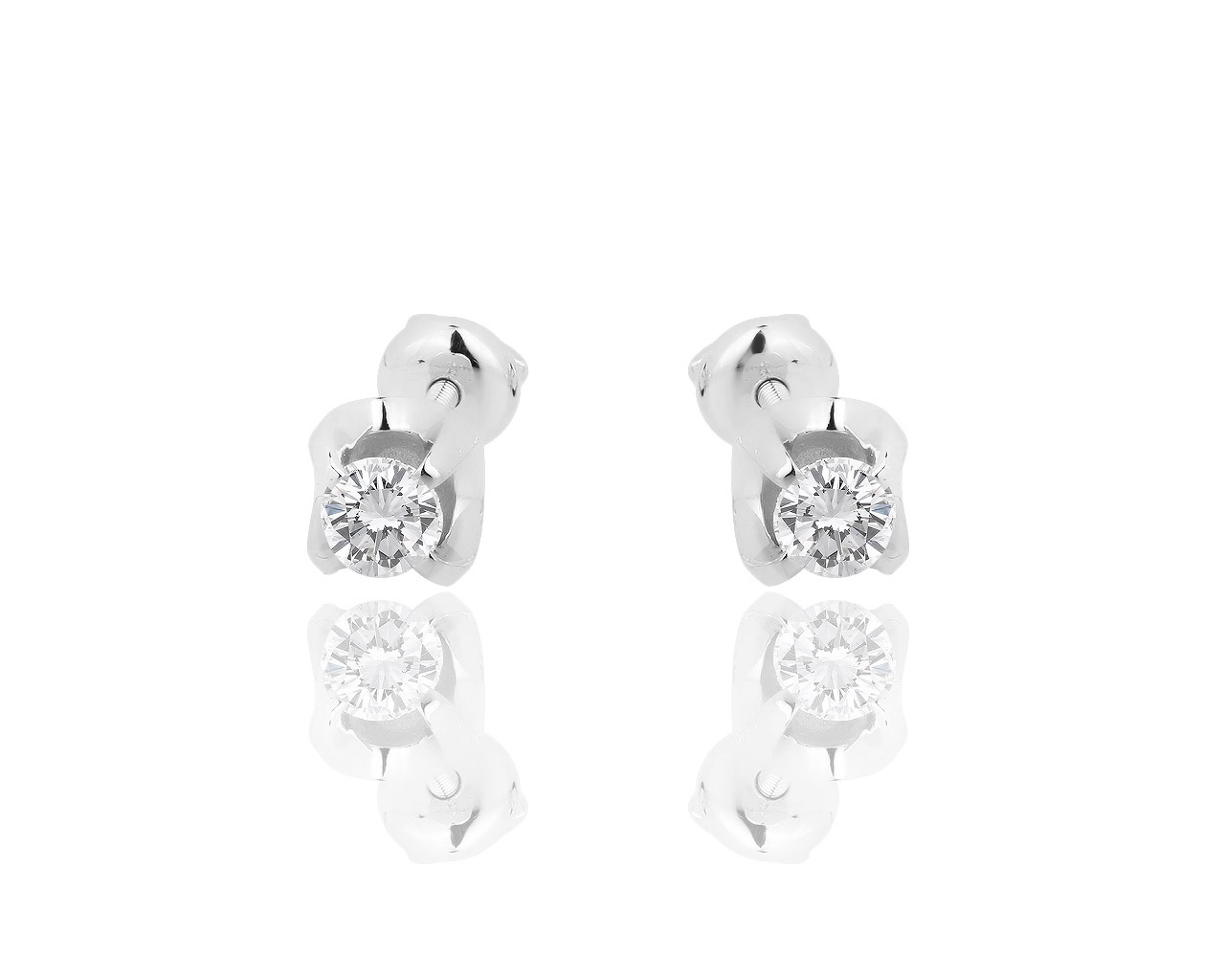 Стильные золотые серьги с бриллиантами 0.46ct 170918/4 Стильные золотые серьги с бриллиантами 0.46ct 170918/4