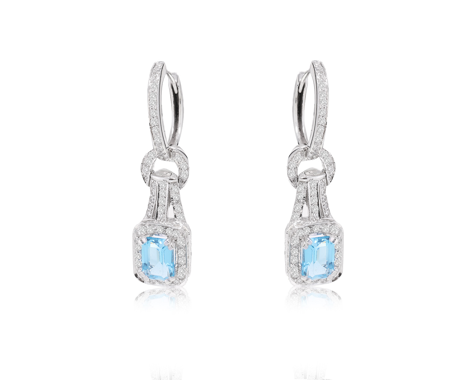Золотые серьги с топазами 2.60ct