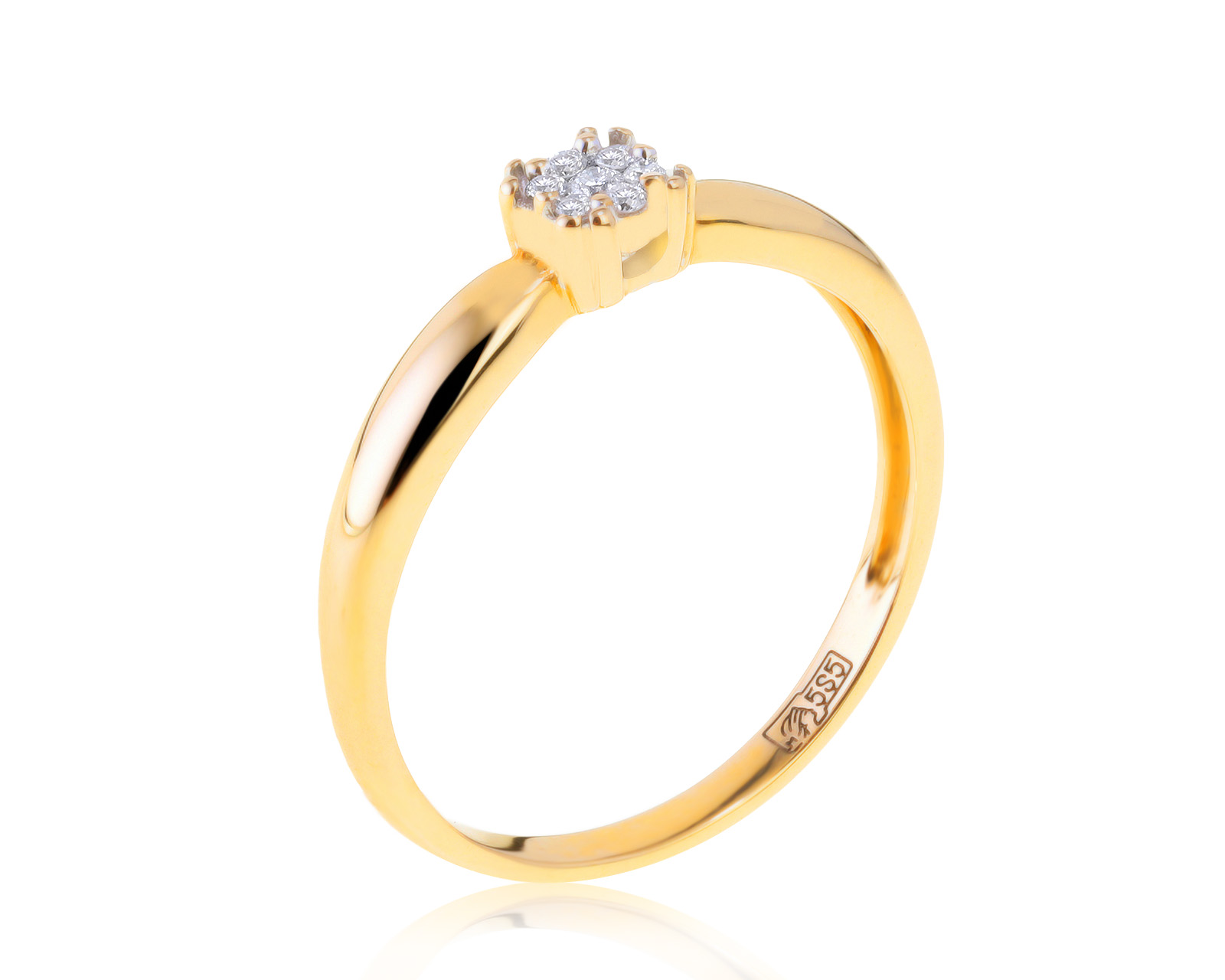 Изящное золотое кольцо с бриллиантами 0.05ct 080518/28