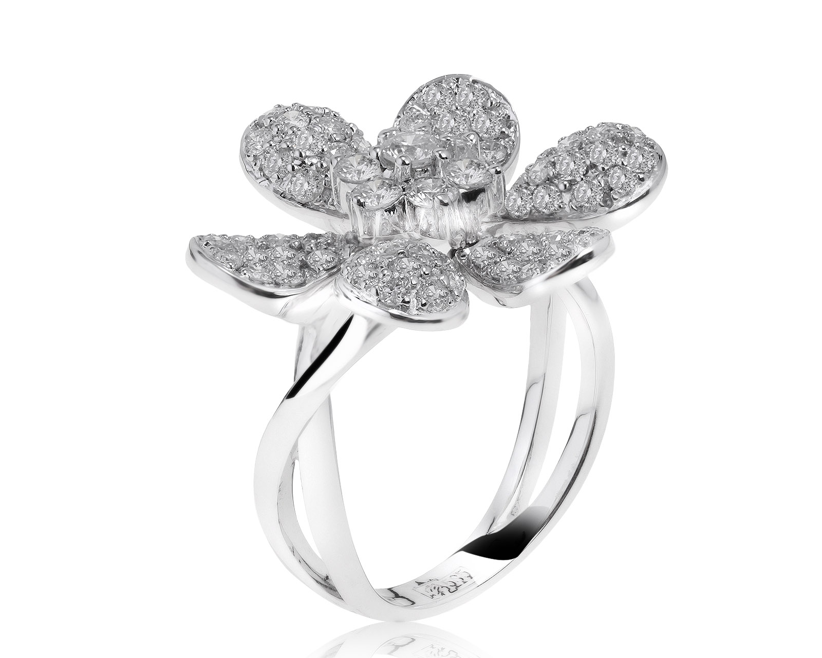 Волшебное золотое кольцо с бриллиантами 1.20ct 160821/6