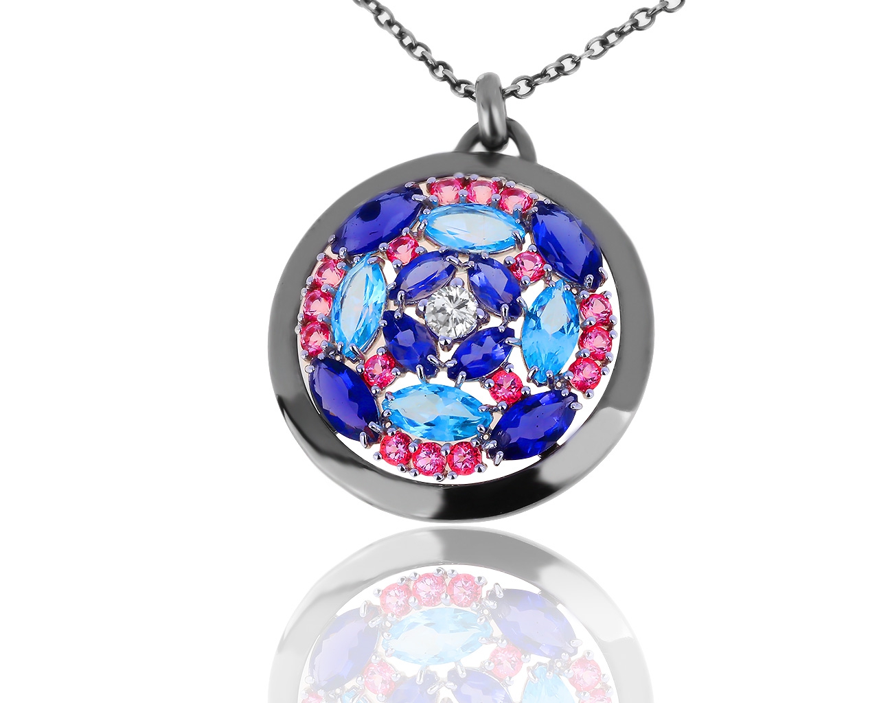 Оригинальный золотой кулон с бриллиантами 0.26ct Oro Trend 090819/37