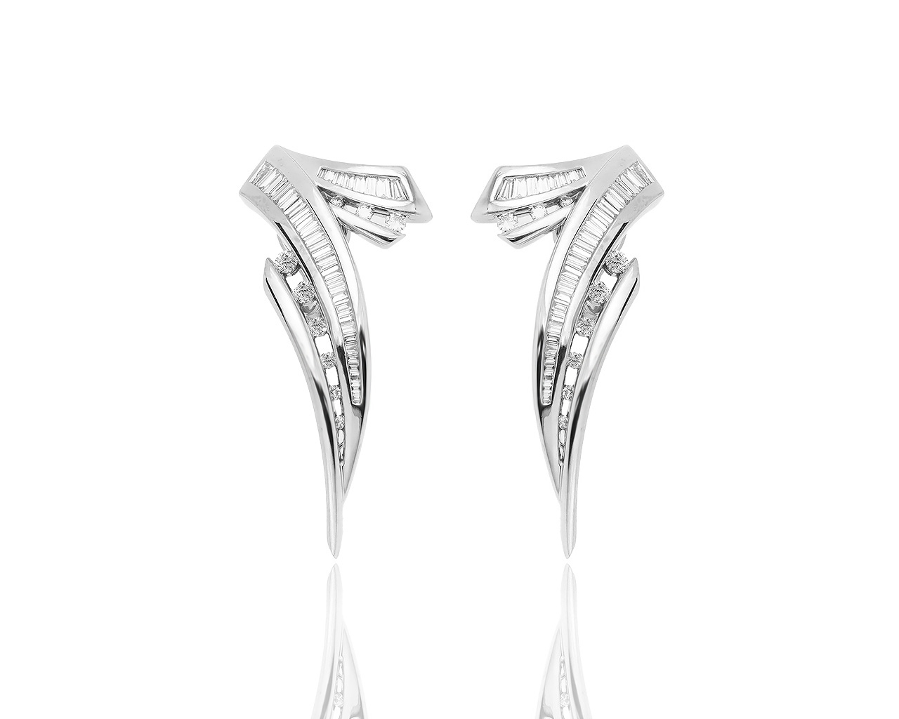 Изысканные золотые серьги с бриллиантами 1.98ct 110619/3