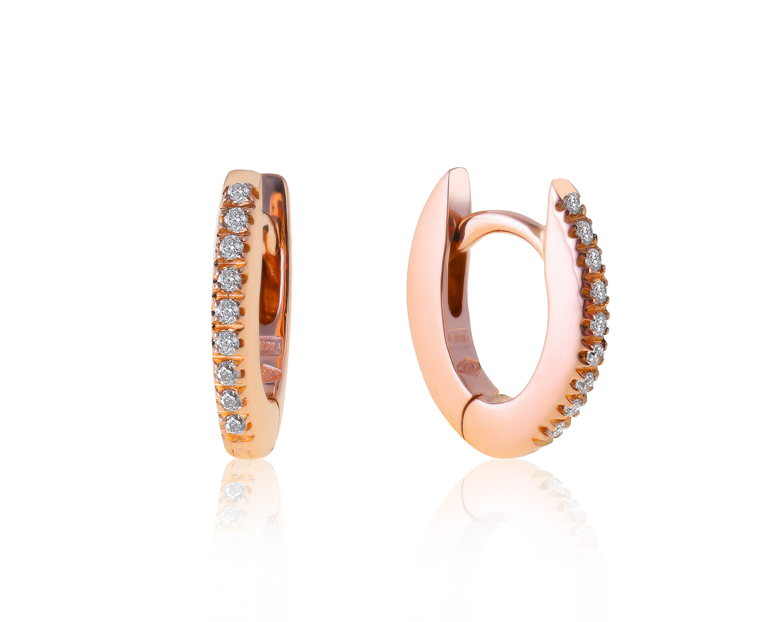 Оригинальные золотые серьги с бриллиантами 0.08ct Crivelli 010621/5