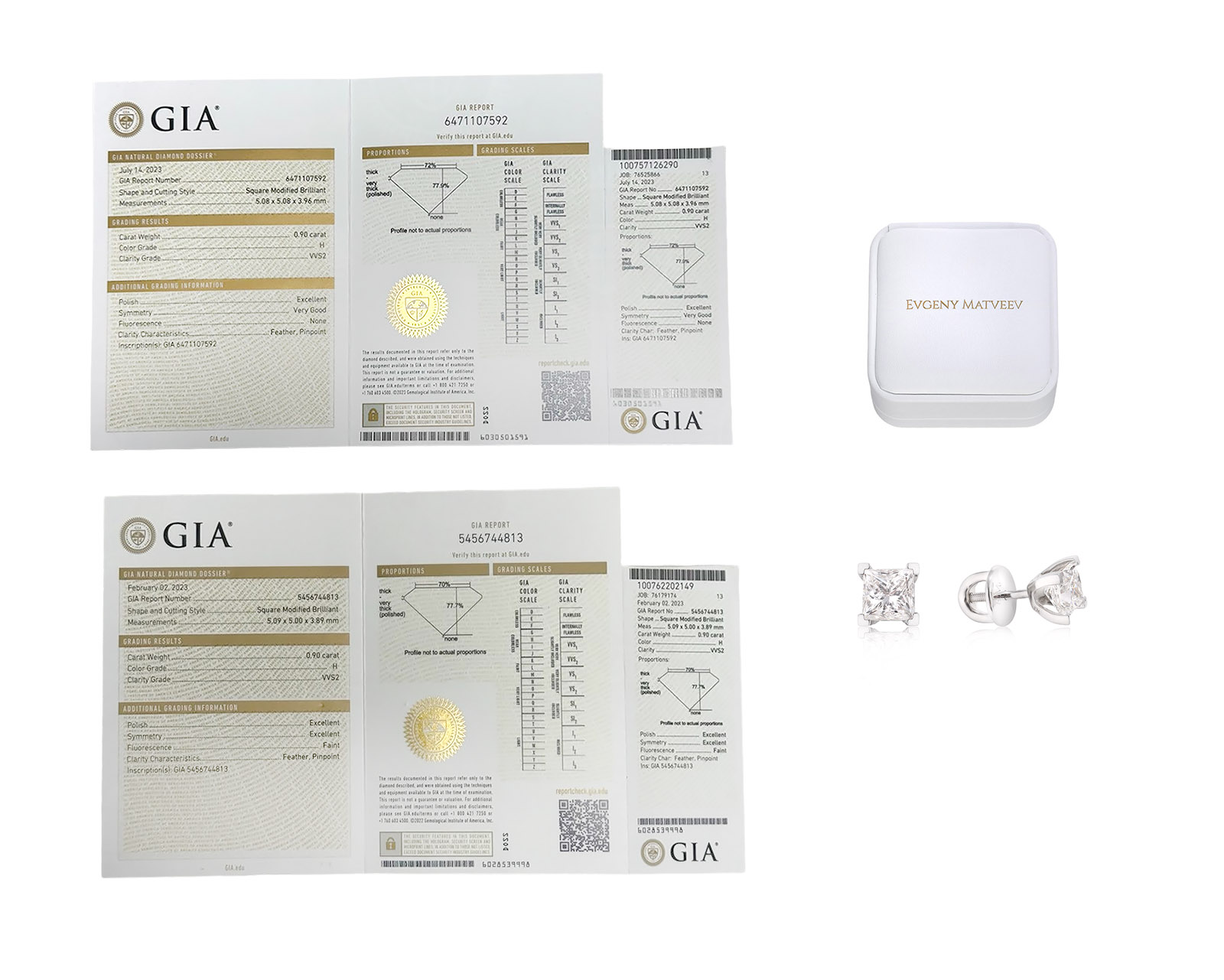 Золотые серьги с бриллиантами 1.80ct Evgeny Matveev