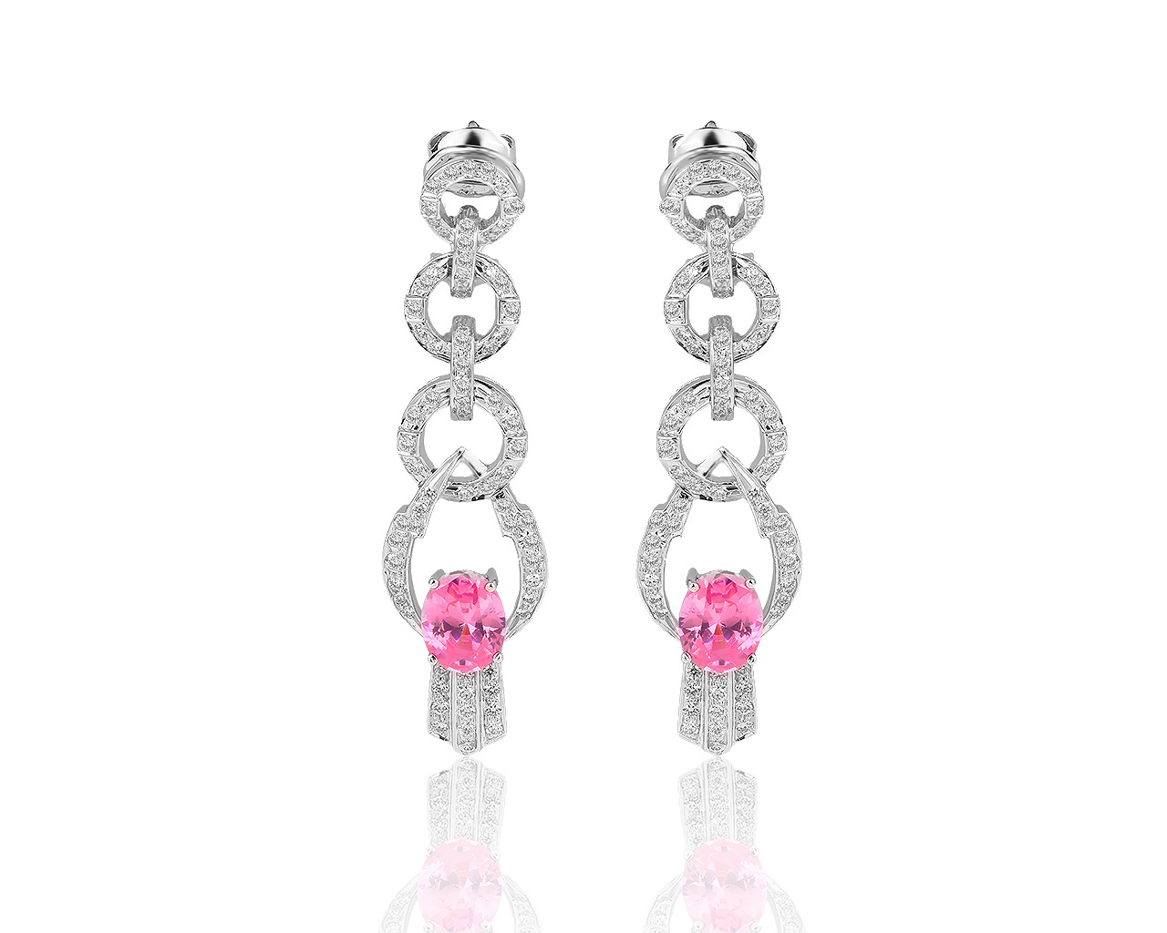 Притягательные золотые серьги с бриллиантами 2.72ct 070919/9