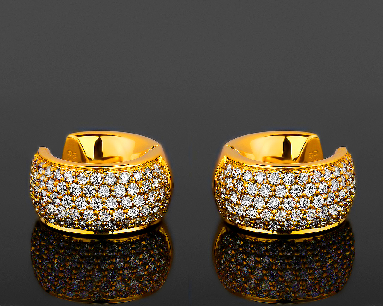 Золотые серьги усыпанные бриллиантами 1.80ct Wempe By Kim 230318/5
