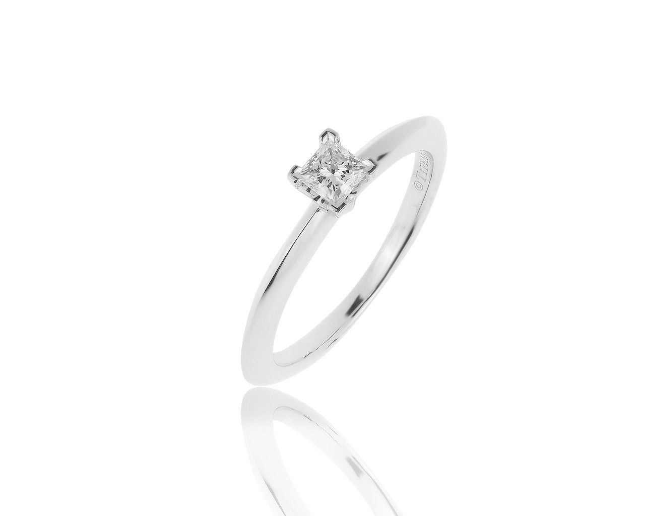 Оригинальное платиновое кольцо с бриллиантом 0.20ct Tiffany&Co 120719/5