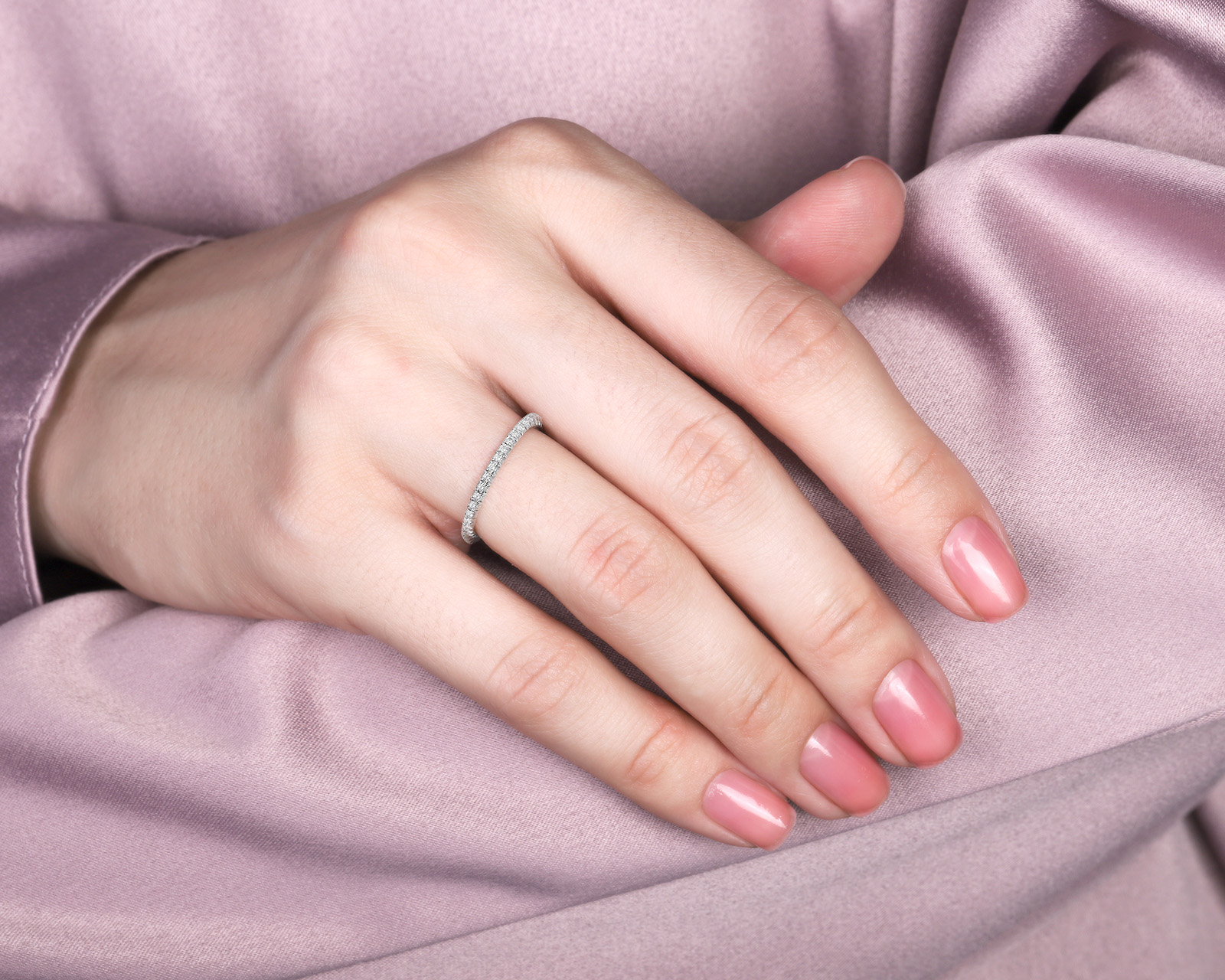 Оригинальное платиновое кольцо Tiffany&Co Metro Full Eternity