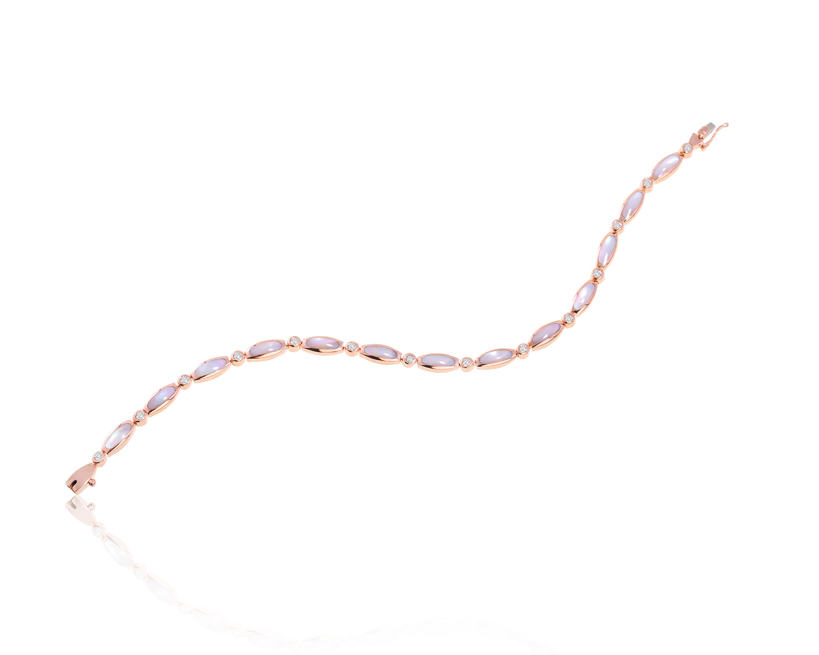 Золотой браслет с перламутром 1.95ct и бриллиантами 0.35ct 090124/2