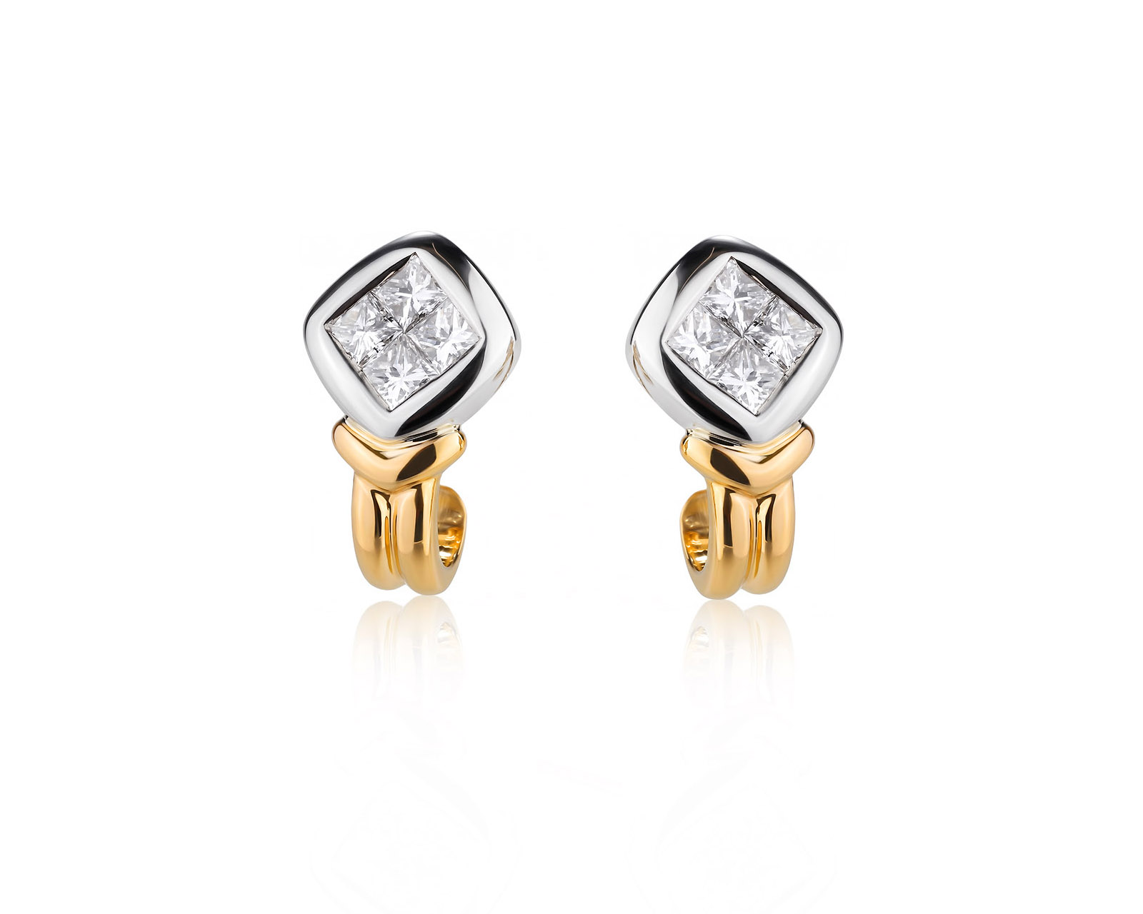 Золотые серьги с бриллиантами 0.88ct 260626/2