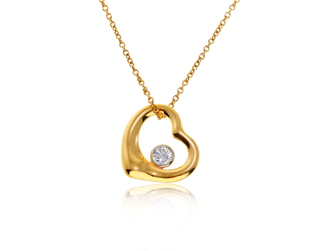 Оригинальный золотой кулон с бриллиантами 0.25ct Tiffany&Co Elsa Peretti 021220/5