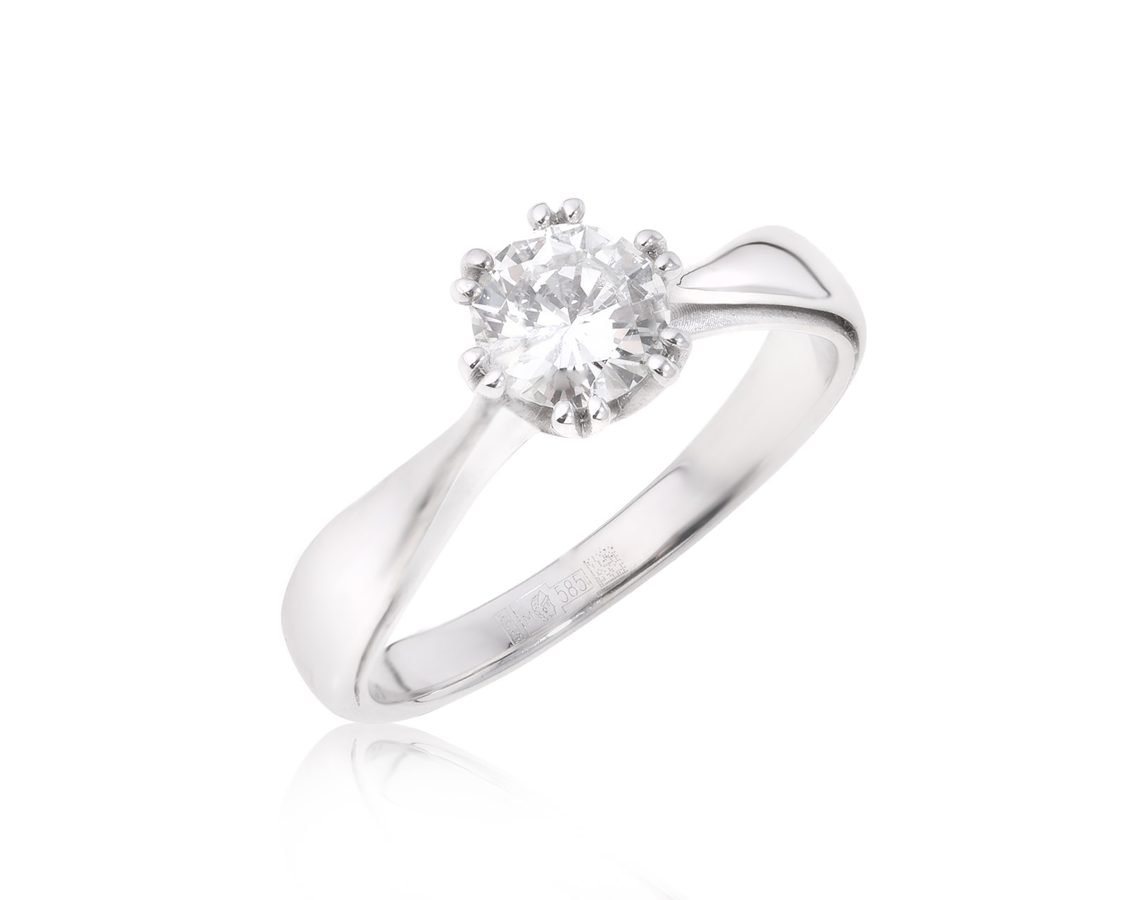 Золотое кольцо с бриллиантом 0.48ct