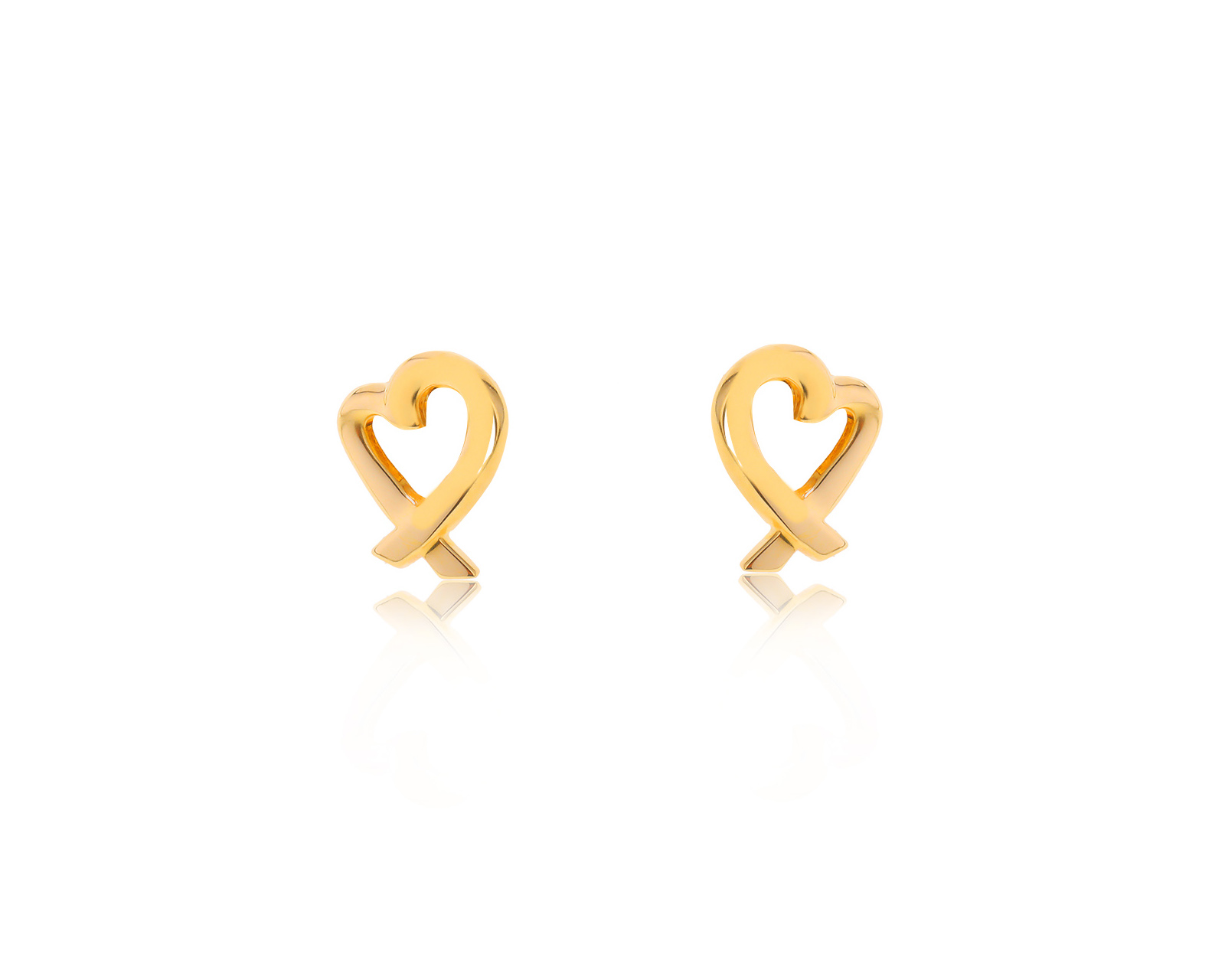 Оригинальные золотые серьги Tiffany&Co Paloma Picasso Loving Heart