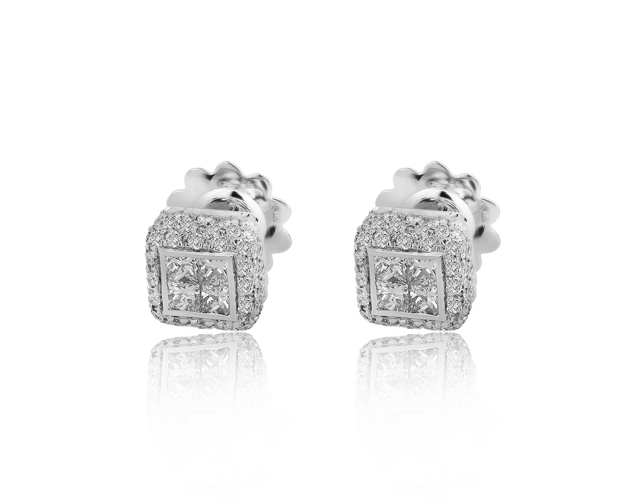 Оригинальные золотые серьги с бриллиантами 1.57ct Centoventuno 100919/7