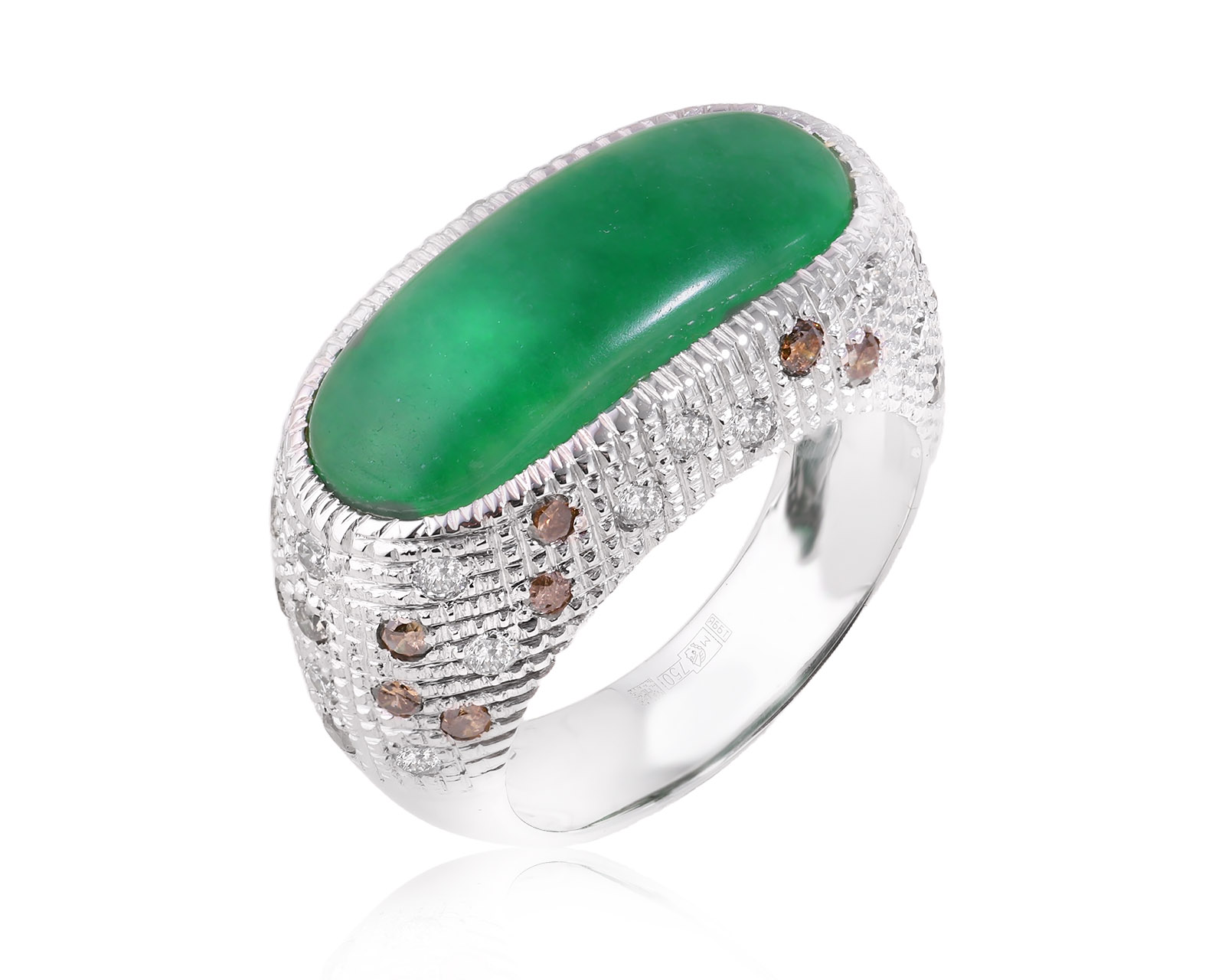 Золотое кольцо с халцедоном 4.22ct и бриллиантами 0.97ct 180925/5