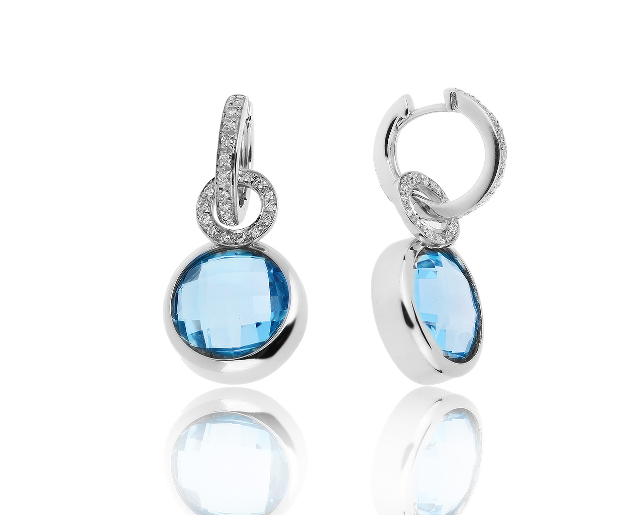 Оригинальные золотые серьги с топазами 9.58ct Deambrogio Fratelli