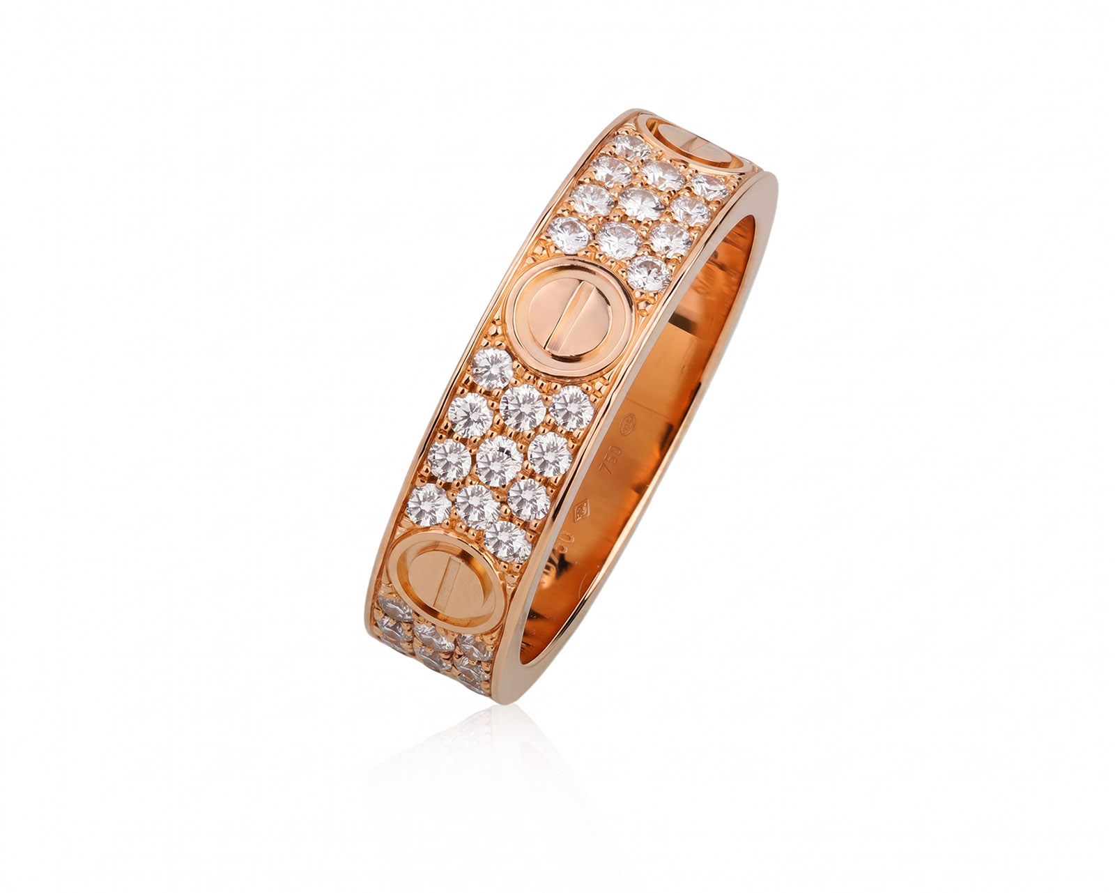 Оригинальное золотое кольцо с бриллиантами 0.77ct Cartier Love Classic
