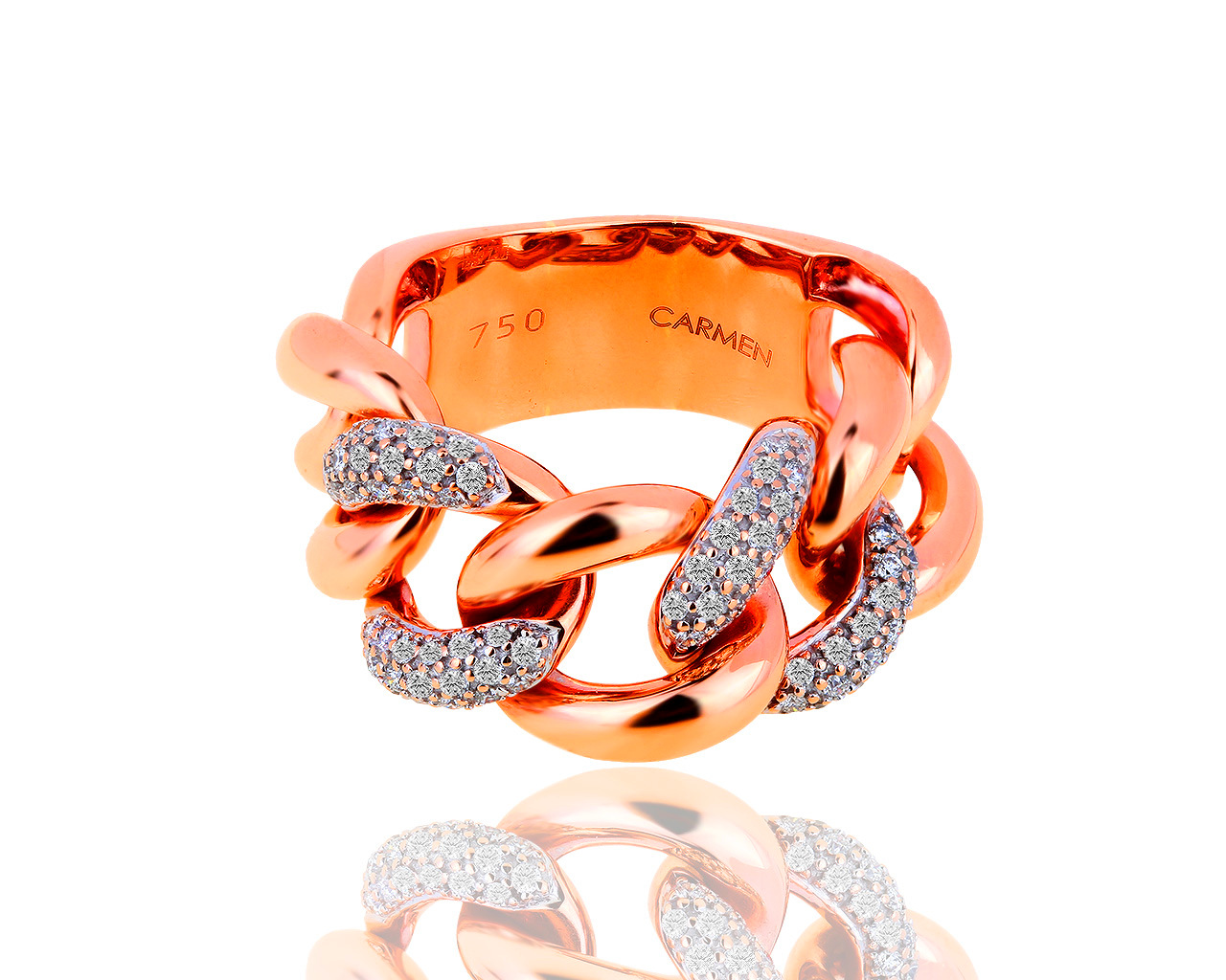 Золотое кольцо с бриллиантами 0.60ct Carmen Сертификат МГУ 210619/12