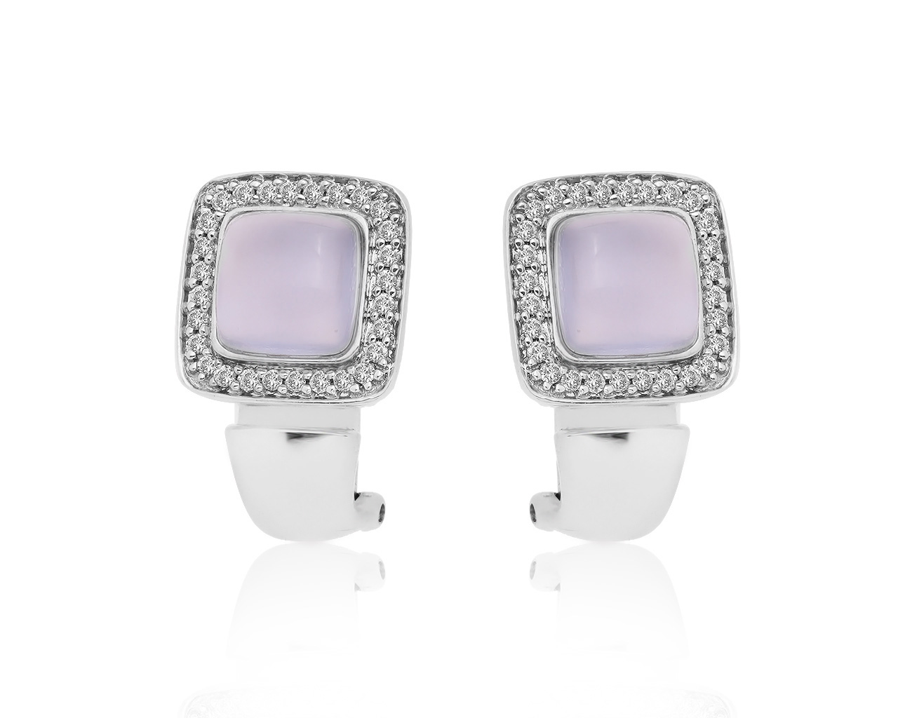 Оригинальные золотые серьги с халцедонами 3.42ct J.Bernier 270820/10