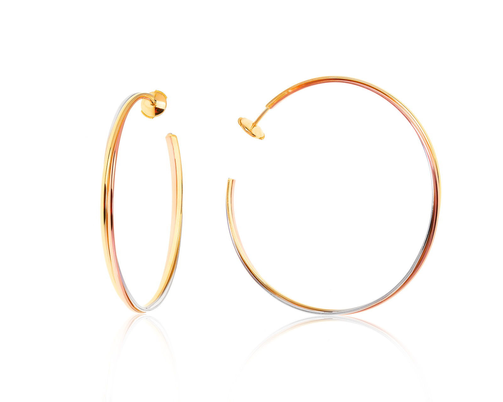Оригинальные золотые серьги Cartier Trinity 051221/1
