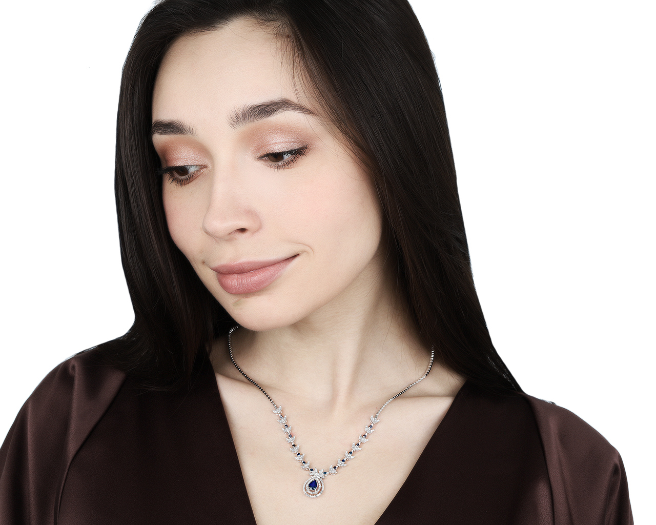 Притягательное золотое колье с бриллиантами 1.03ct