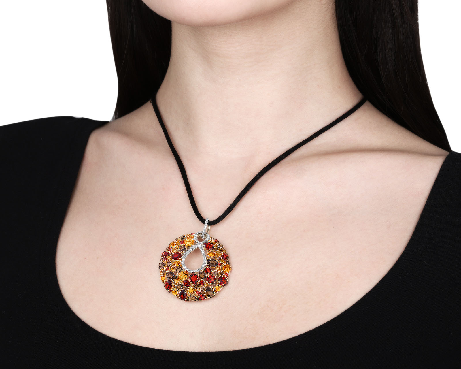 Великолепный золотой кулон с гранатами 5.12ct