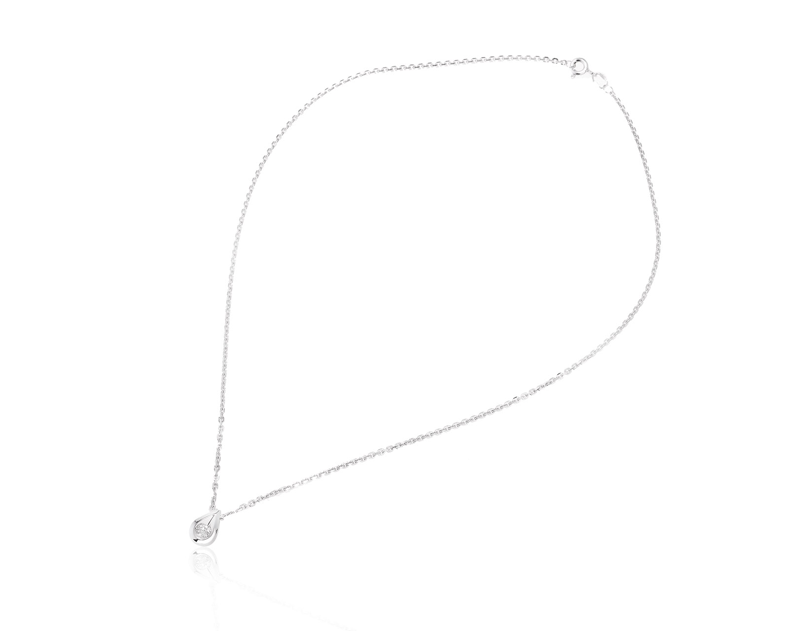 Изысканное золотое колье с бриллиантом 0.15ct