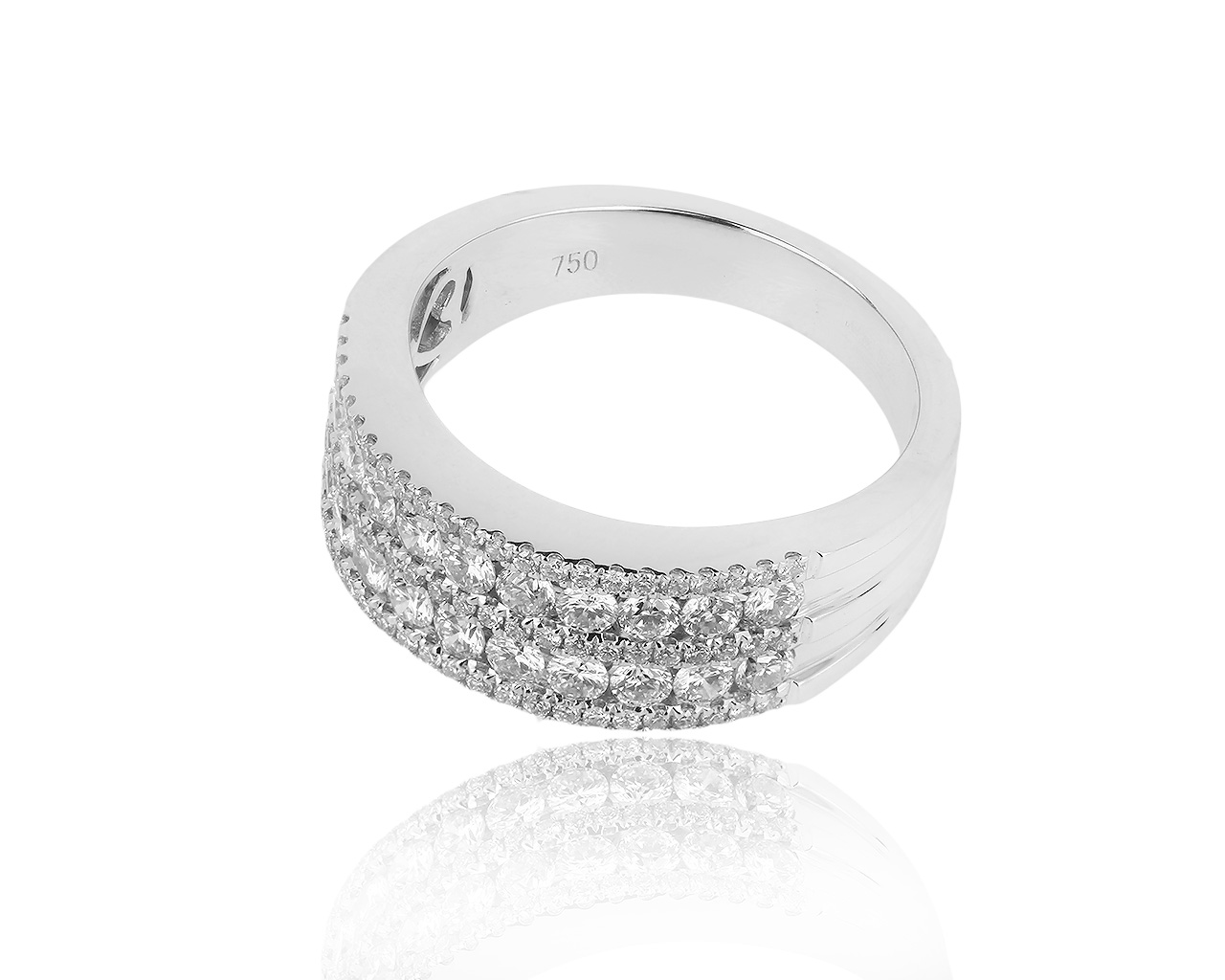 Праздничное золотое кольцо с бриллиантами 1.11ct