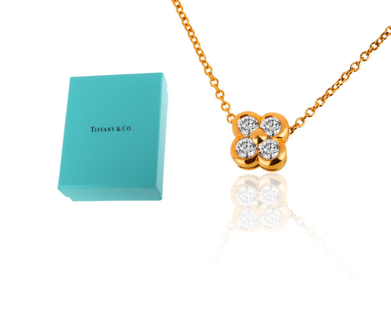 Оригинальный золотой кулон с бриллиантами 0.23ct Tiffany&Co