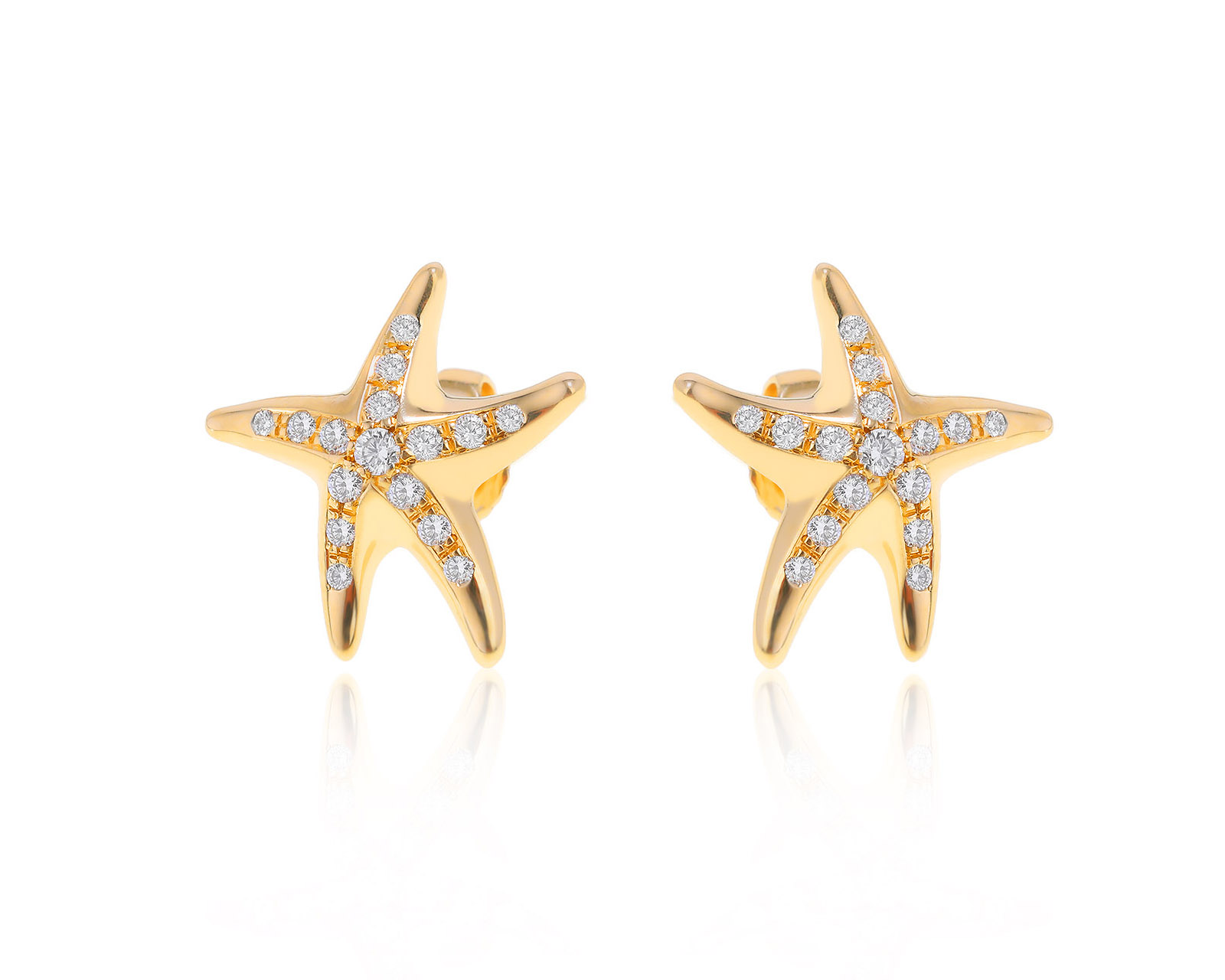 Оригинальные золотые серьги Tiffany&Co Elsa Peretti Starfish