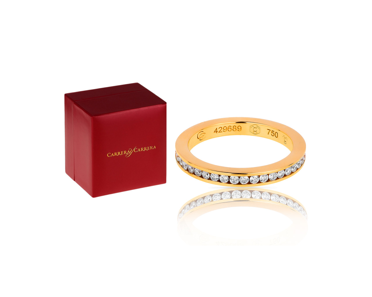 Идеальное золотое кольцо с бриллиантами 0.60ct Carrera y Carrera