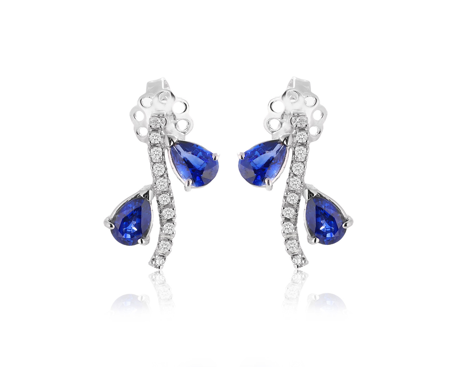 Оригинальные золотые серьги с сапфирами 1.90ct Leo Pizzo 291125/5