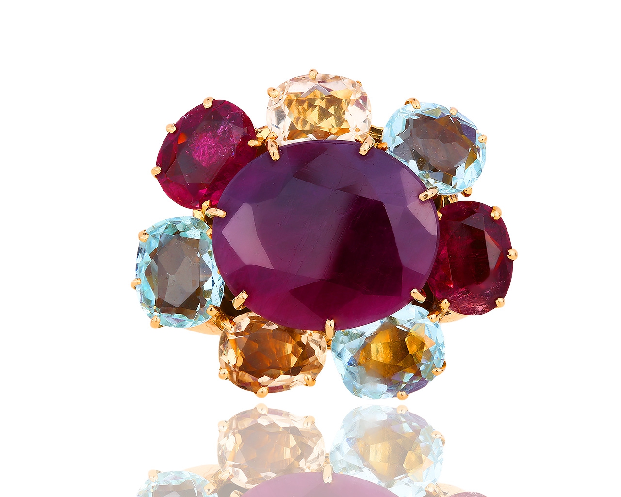 Волшебное золотое кольцо с рубином 12.66ct H.Stern 160818/12