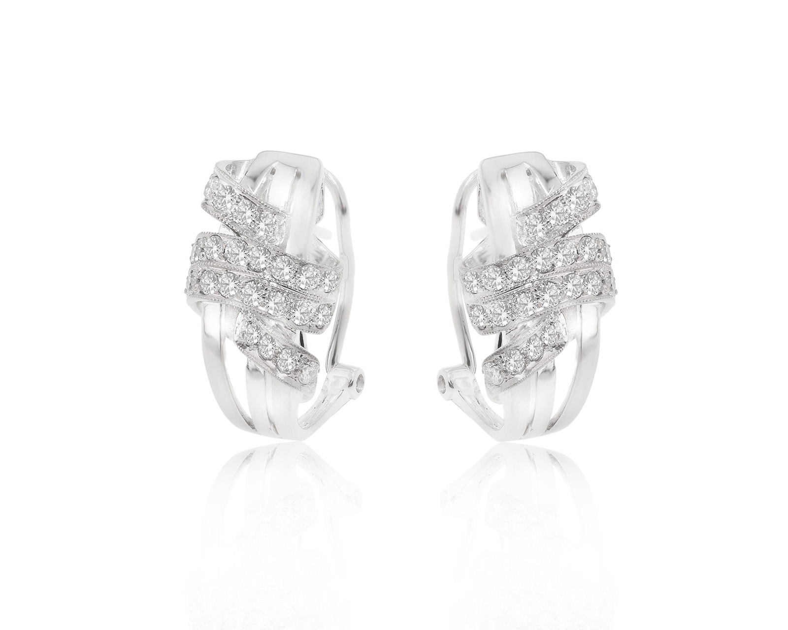 Золотые серьги с бриллиантами 0.88ct 040624/11