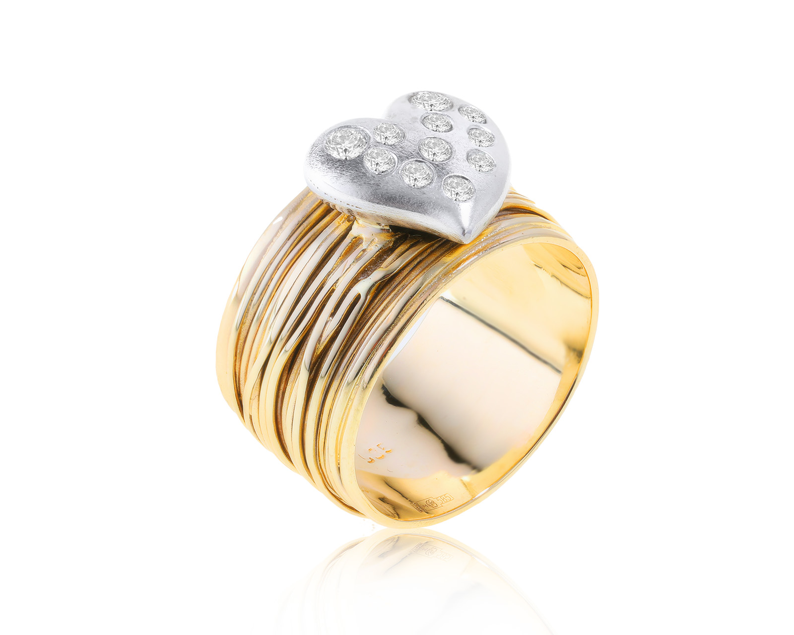 Романтичное золотое кольцо с бриллиантами 0.29ct 141222/7