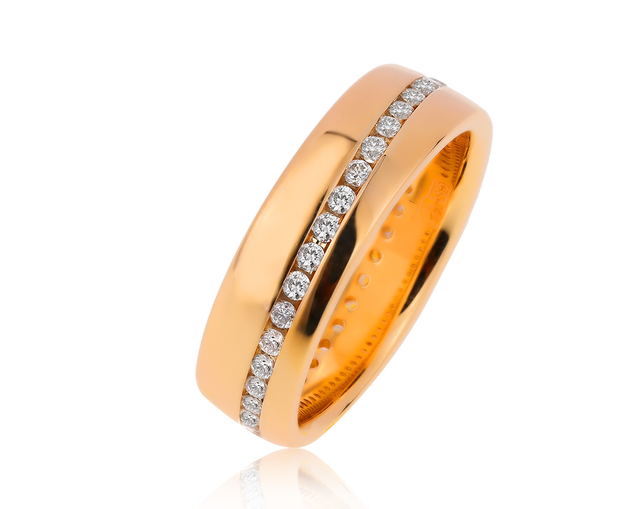 Превосходное золотое кольцо с бриллиантами 0.45ct