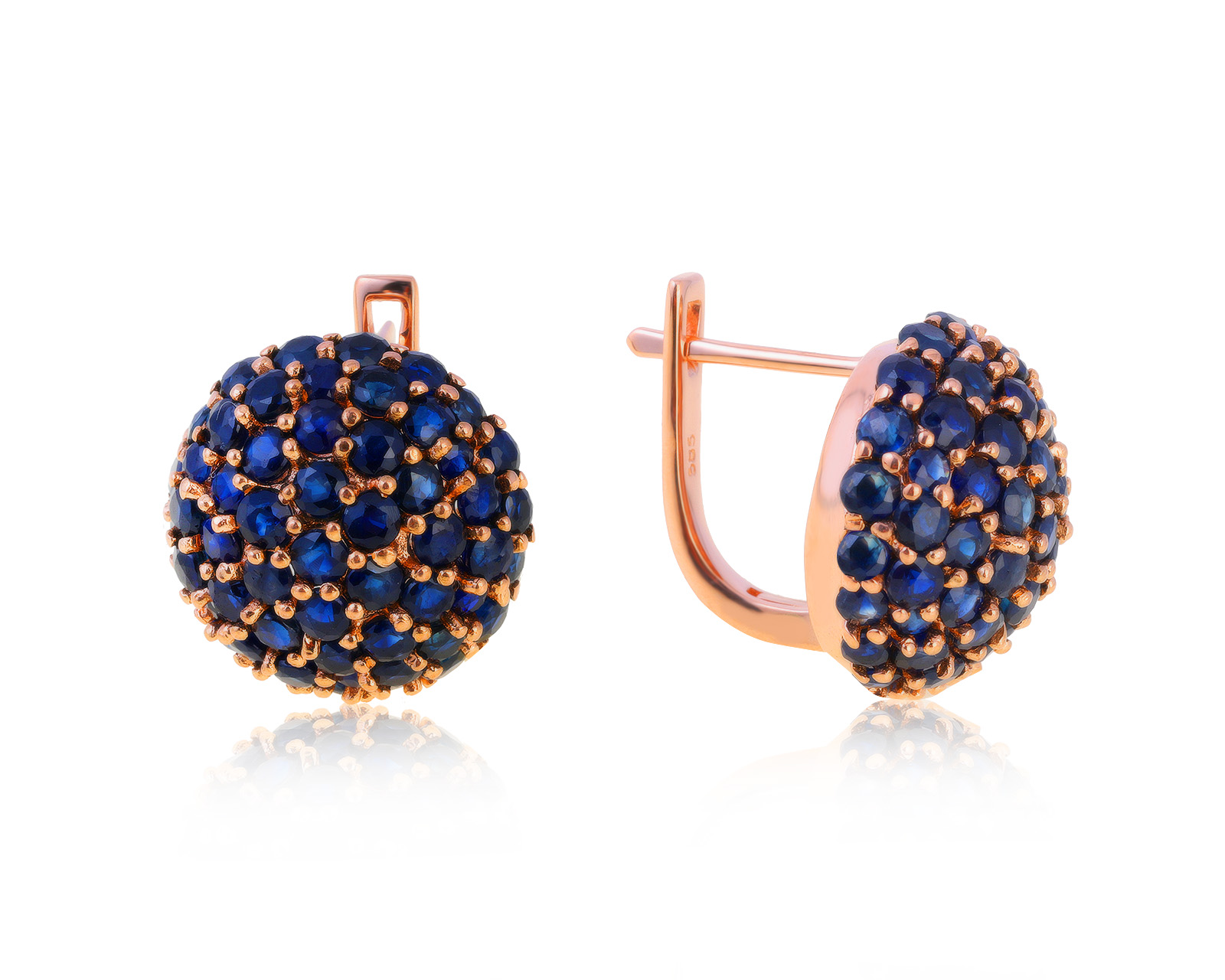 Чарующие золотые серьги с сапфирами 4.53ct 220721/3