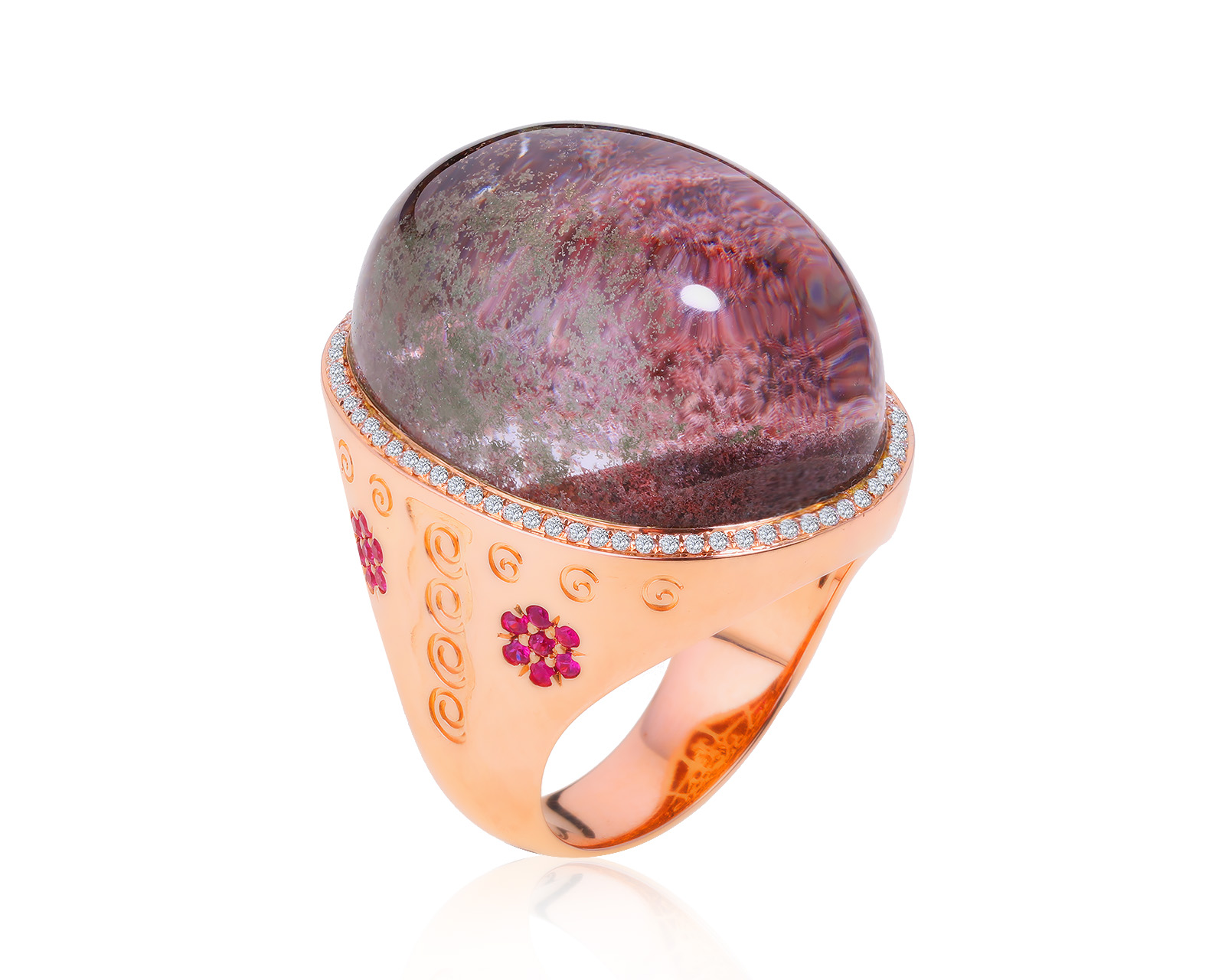 Изумительное золотое кольцо с кварцем 45.04ct 190522/3